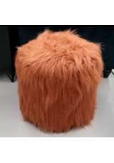 Padilla Fur Ottoman / Footstool - rust brown Padilla Fur Ottoman / Footstool - rust brown